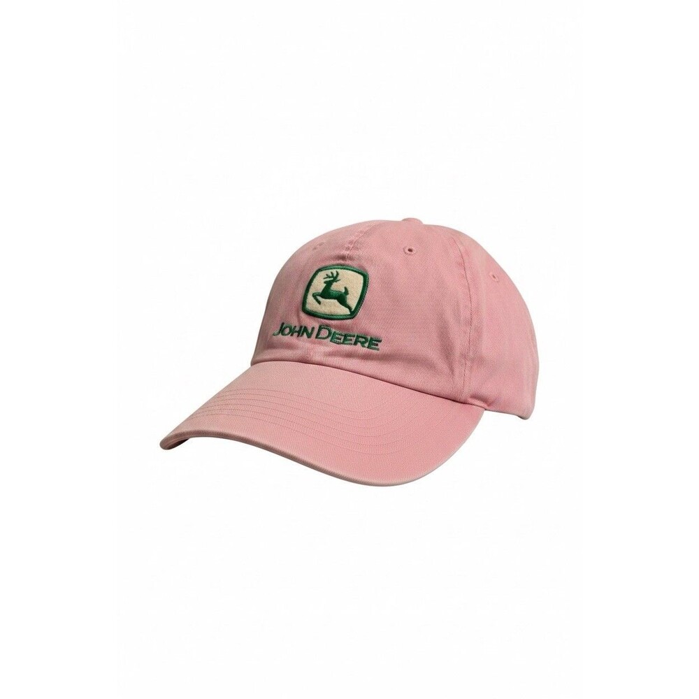 John Deere Ladies Ball Cap /Trucker Hat Pink Embroidered Patch Adjustable